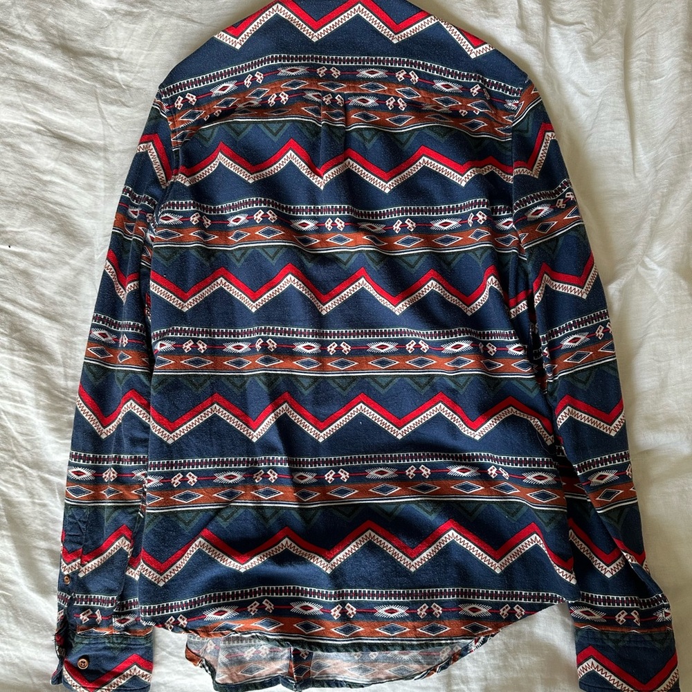 Stapleford Men's Large Aztec Pattern Button Down Western Shirt 100% Cotton - Picture 3 of 4